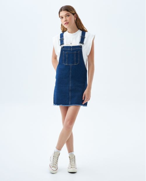 Vestido corto en denim para mujer