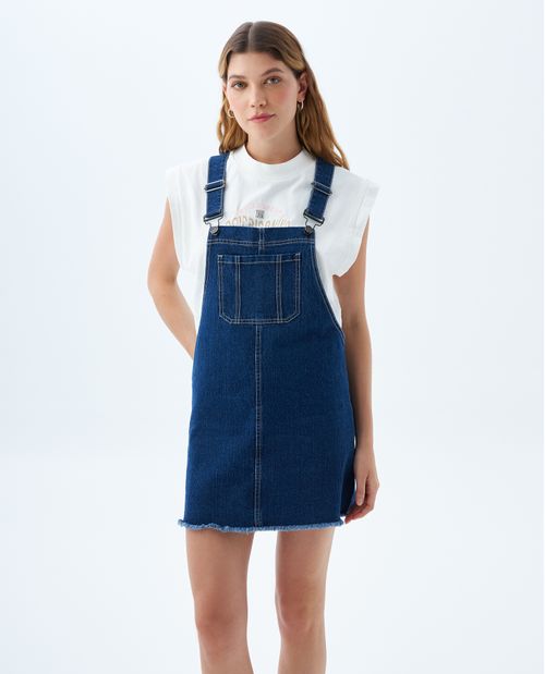Vestido corto en denim para mujer