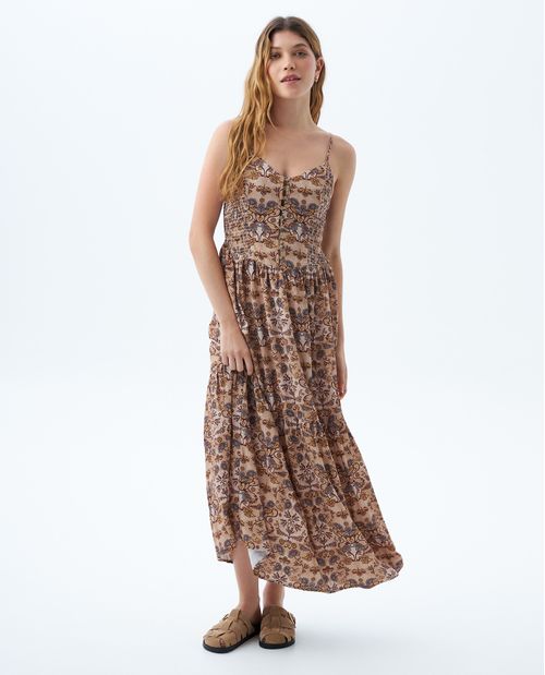 Vestido estampado de tiras para mujer