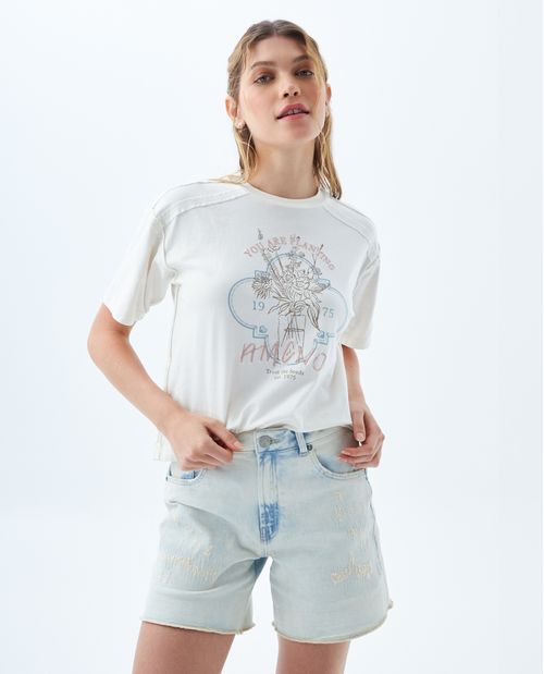 Camiseta classic estampada para mujer