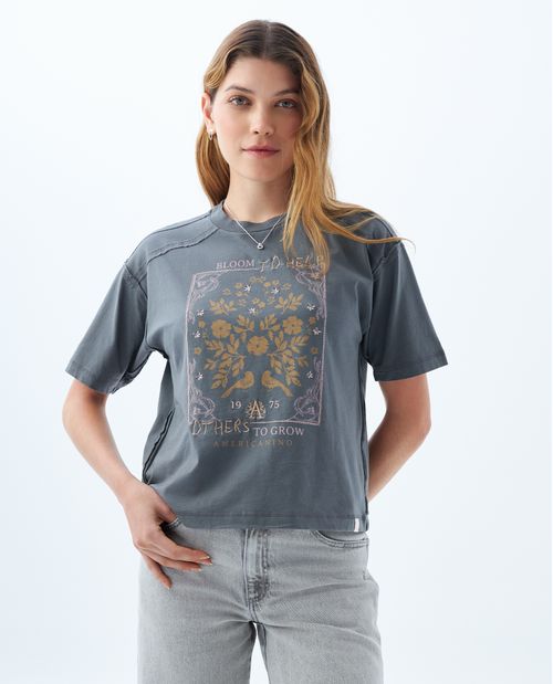 Camiseta classic estampada para mujer