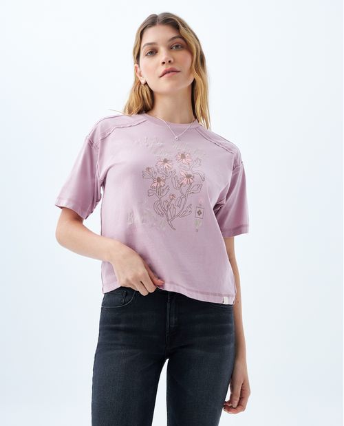 Camiseta classic estampada para mujer