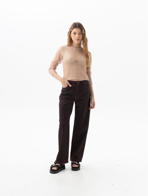 Camiseta malla con brillo para mujer