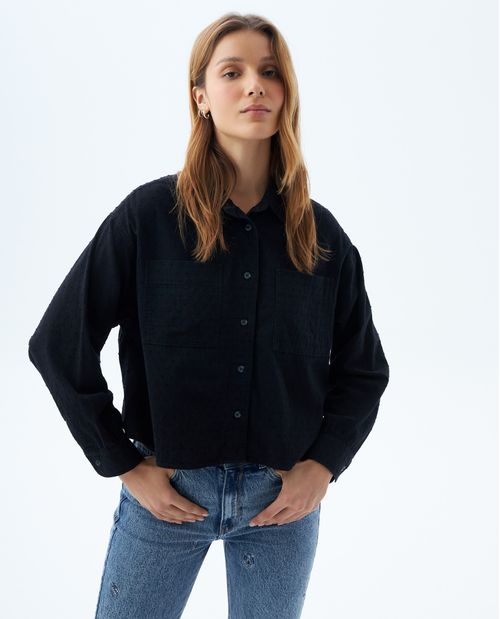 Camisa manga larga amplia para mujer
