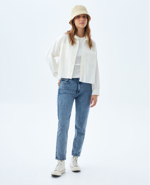 Camisa manga larga amplia para mujer