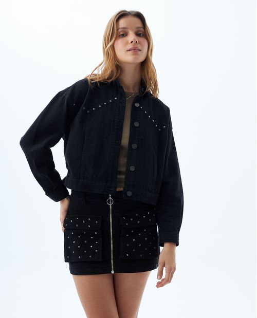 Chaqueta Trucker con taches para mujer