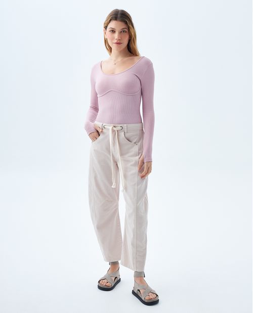 Pantalón baggy con cortes laterales para mujer