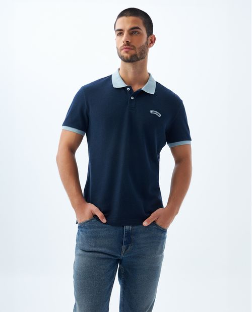 Polo con detalles al contraste para hombre