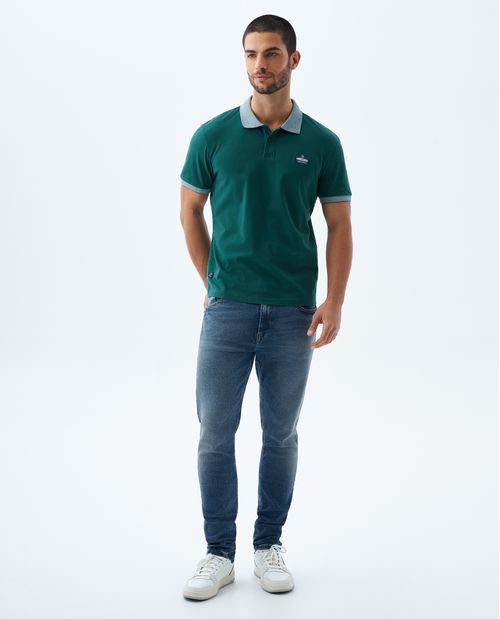 Camiseta polo con aplique para hombre