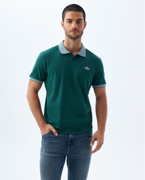 Camiseta polo con aplique para hombre