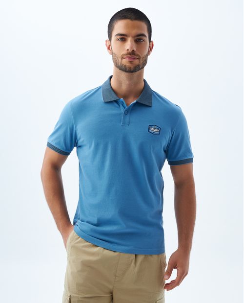 Camiseta polo con aplique para hombre