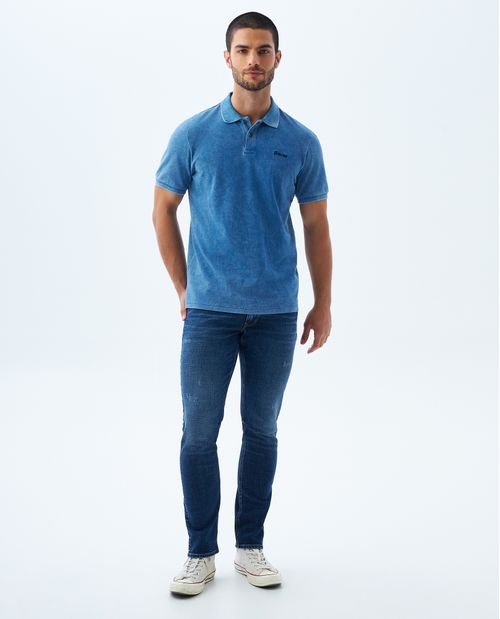 Camiseta polo en denim para hombre
