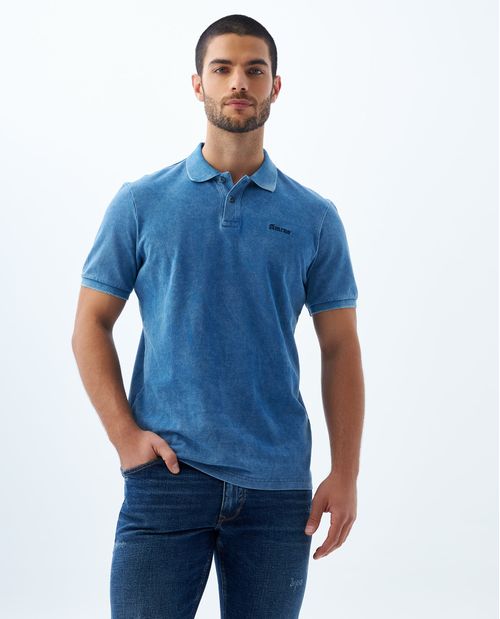 Camiseta polo en denim para hombre