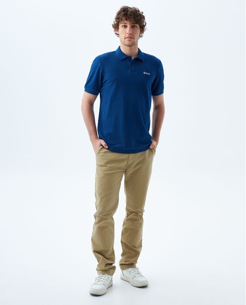 Camiseta polo en denim para hombre