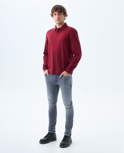 Camiseta polo manga larga para hombre
