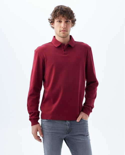 Camiseta polo manga larga para hombre