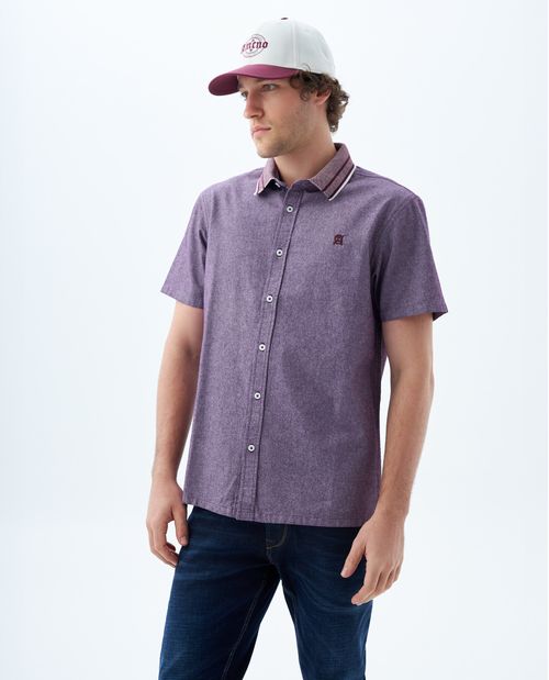 Camisa cuello polo tejido para hombre