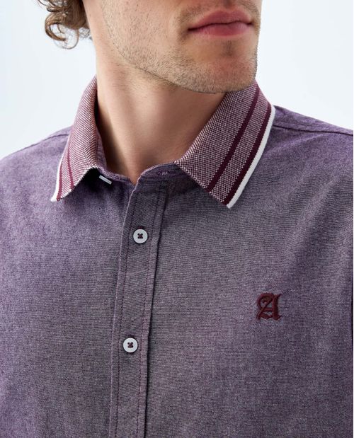 Camisa cuello polo tejido para hombre