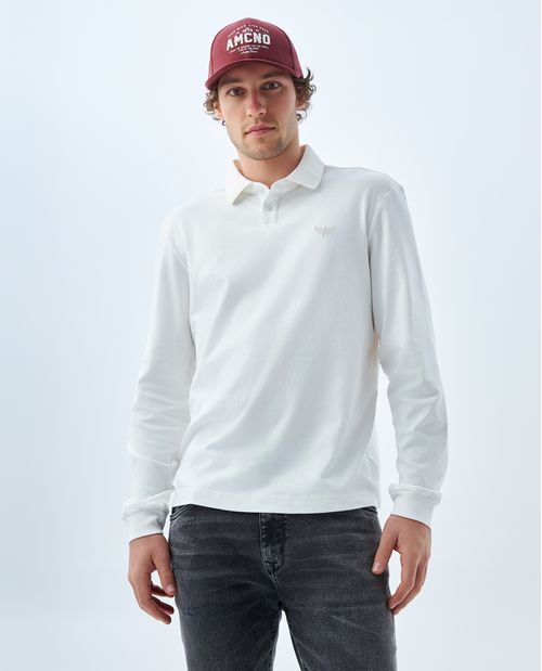 Camiseta polo manga larga para hombre