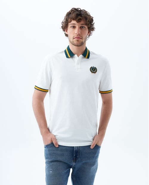 Camiseta polo con aplique en punto corazón para hombre