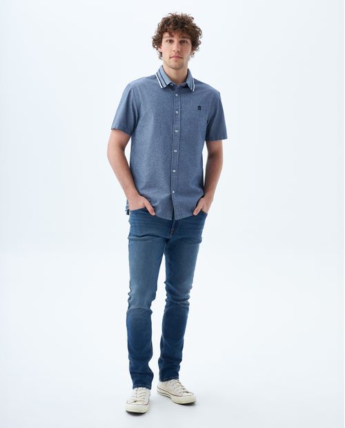 Camisa cuello polo tejido para hombre