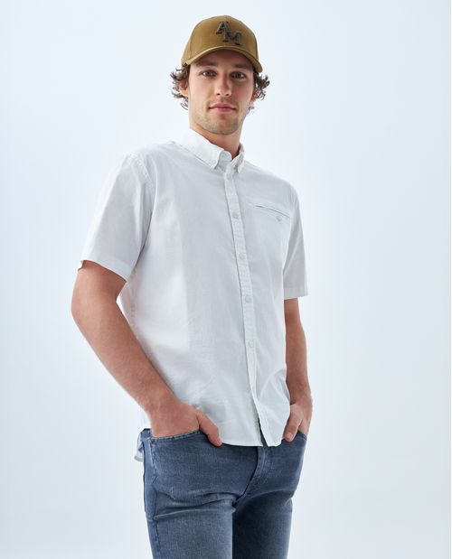 Camisa con bolsillo de ribete para hombre