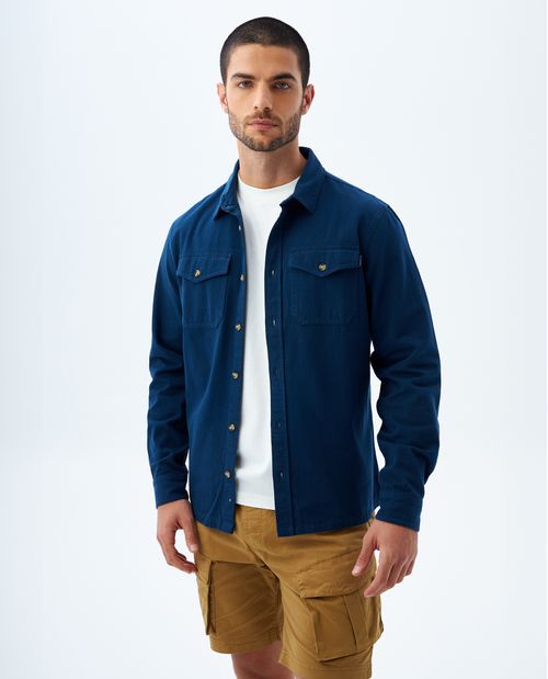 Camisa de tela fluida para hombre