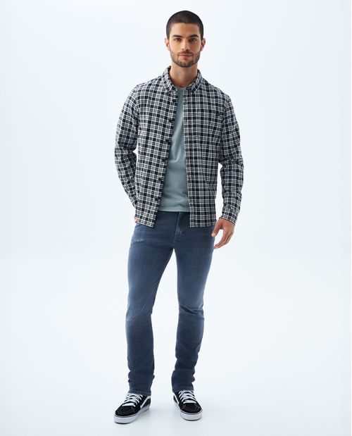 Camisa con diseño a cuadros para hombre