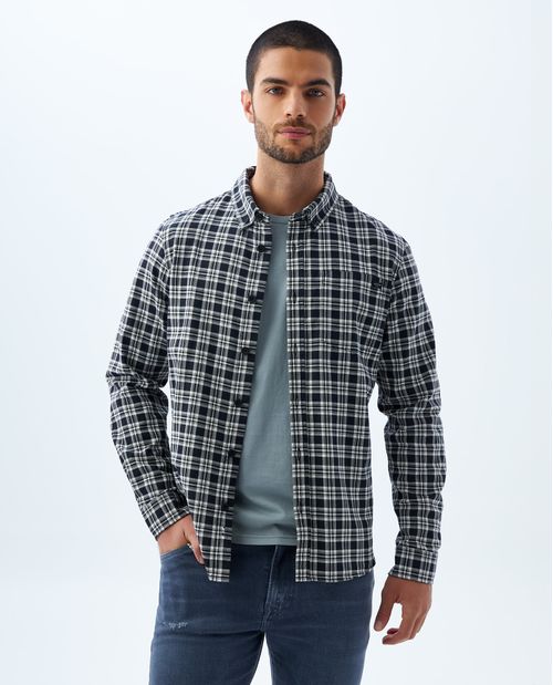 Camisa con diseño a cuadros para hombre