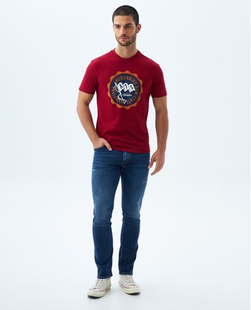 Camiseta slim manga corta para hombre
