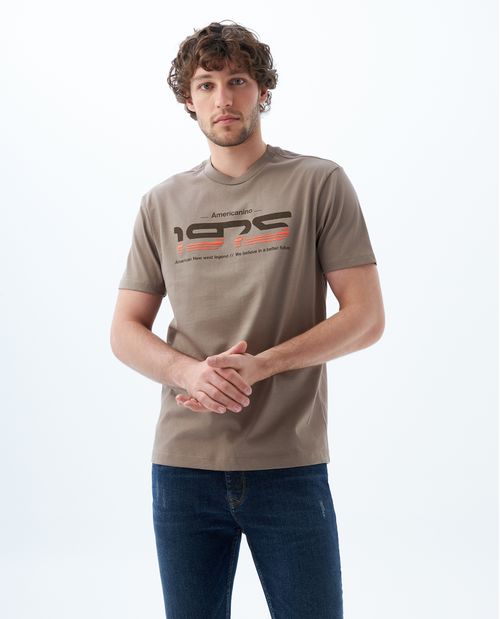 Camiseta slim manga corta para hombre