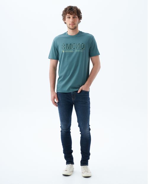 Camiseta slim manga corta para hombre