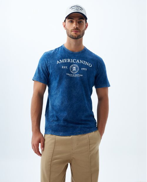Camiseta en tejido denim para hombre