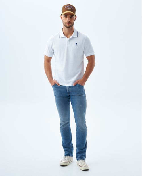 Polo con aplique en punto corazón para hombre