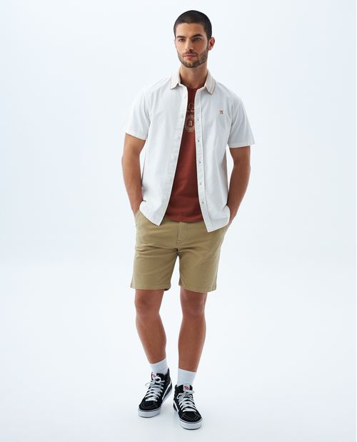 Camiseta cuello redondo en rib para hombre