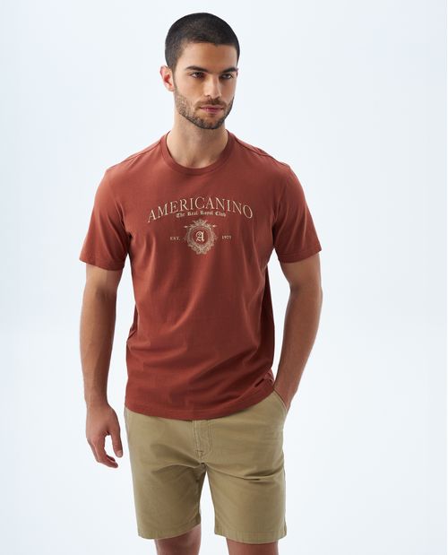 Camiseta cuello redondo en rib para hombre