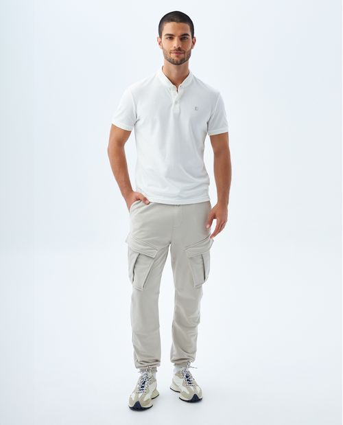 Camiseta tipo polo cuello neru para hombre