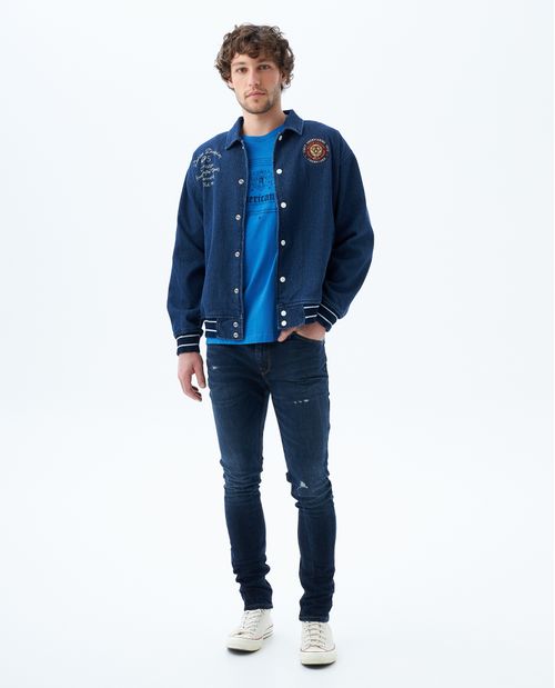 Camiseta cuello redondo en rib para hombre