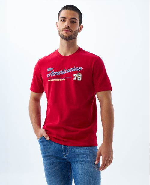 Camiseta manga corta con estampado para hombre