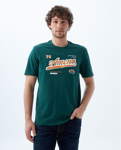 Camiseta manga corta con estampado para hombre