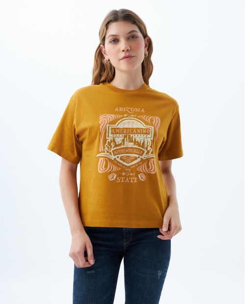 Camiseta classic estampada y bordada para mujer