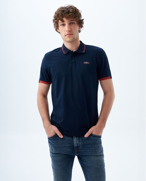 Polo con estampado localizado para hombre