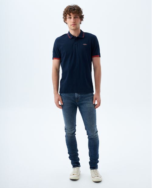 Polo con estampado localizado para hombre