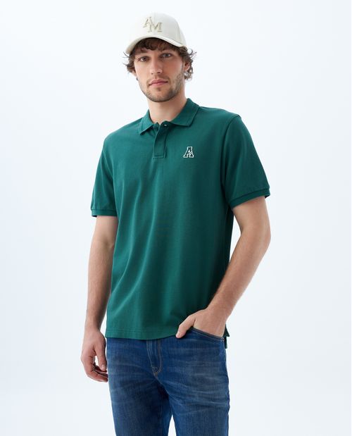 Polo con aplique en punto corazón para hombre