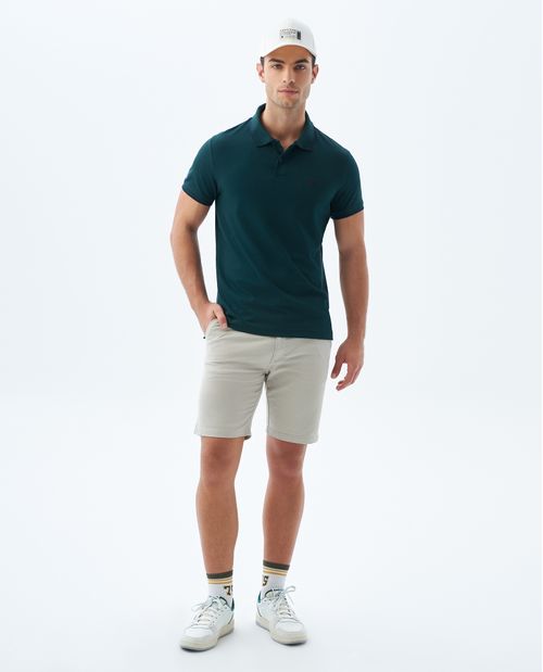 Camiseta tipo polo con líneas en contraste para hombre