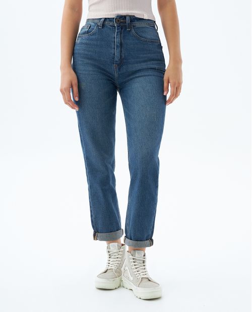 Jean Momfit con desgaste para mujer