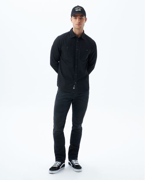 Camisa oscura en denim para hombre