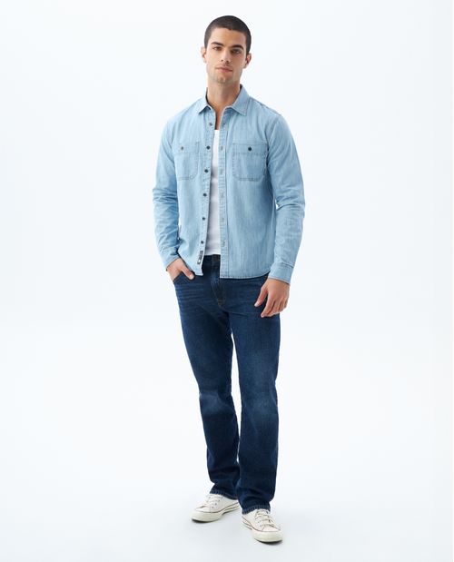 Camisa clásica en denim para hombre