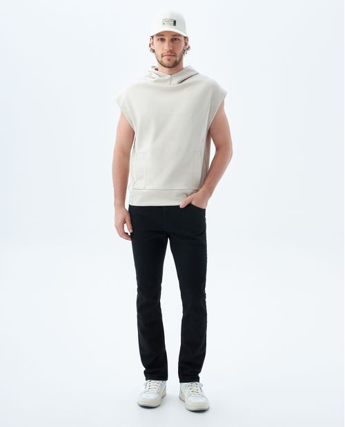 Jean negro bota recta para hombre