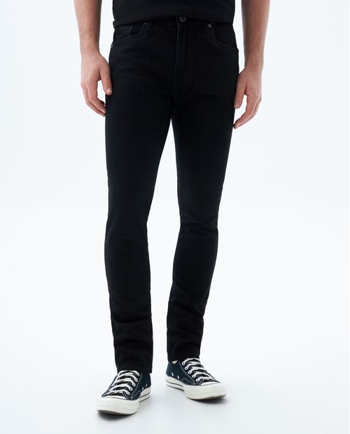 Jean negro cinco bolsillos para hombre